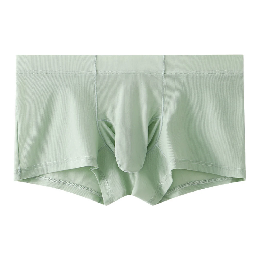 1pc 男性薄手のアイスシルク通気性の快適なボクサーパンツセクシーなローウエストエロ下着バルジポーチボクサーブリーフパンティー