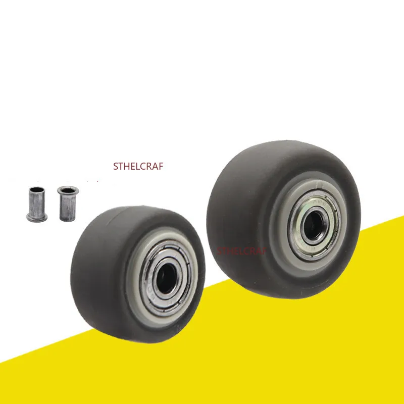 4Pcs Double Bearing Soft Rubber Replacement Pulley 1.5/2 Inch Silent Caster Wheel Furniture Hardware Trolley Casters Rollers