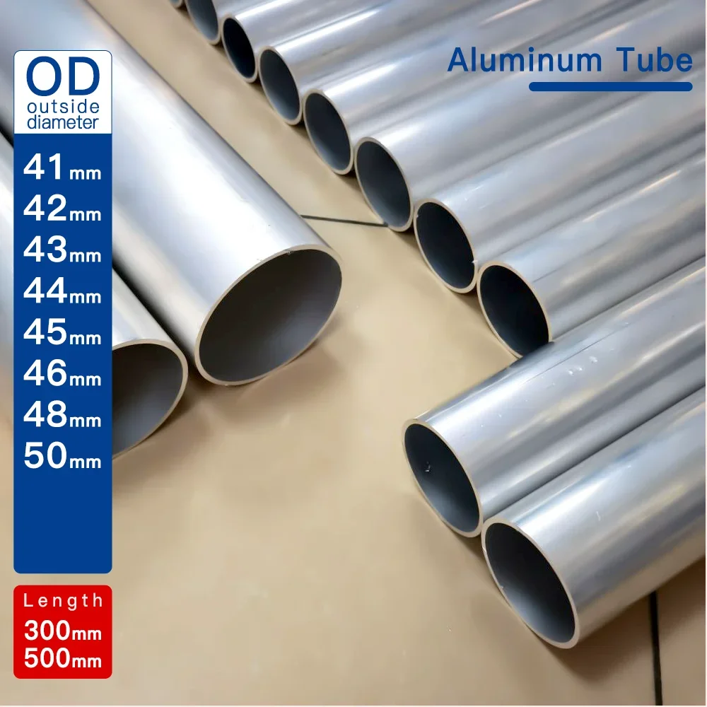 Aluminium Tube OD41-50mm  length300mm 500mm  Round  Aluminum Alloy  Pipe Straight Large outer diameter 6063 thickness1.5-11