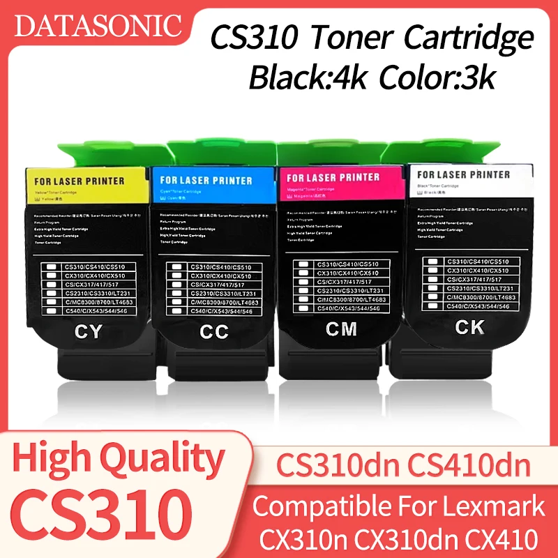 Toner Cartridge for Lexmark CS310n CS310dn CS410n CS410dn CS410dnt CS510de CS510dte CS310 CS410 CS510 CX310 CX410 CX510 Toner