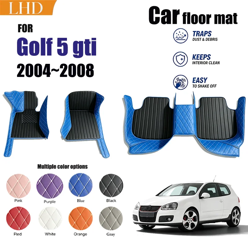Car Floor Mats Suitable for Golf 5 gti 2004~2008 Anti slip and wear-resistant PU leather car interior mat