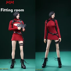 JO23X-06 1/6 Scale Ada Wong Red High Neck Long Sleeves Sweater Holsters Set Fit 12'' TBLeague JIAOU DOLL action figure