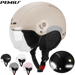 PEMILA Kask rowerowy The Four Seasons z soczewkami Ochrona uszu Kask rowerowy MTB Odblaskowa naklejka E-Bike Kask rowerowy