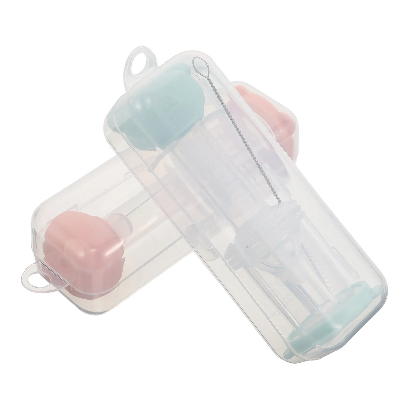 1Set Silicone Infant Food Feeder Pacifier Brush Scale Design Baby Feeding Essentials Choke Free Liquid Dispenser Travel Baby