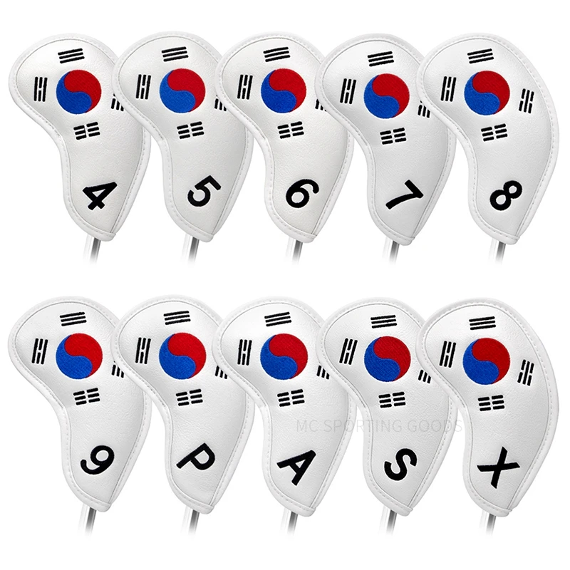 PU Waterproof Golf Club Head Covers, Rain Cover, National Flag, Korea