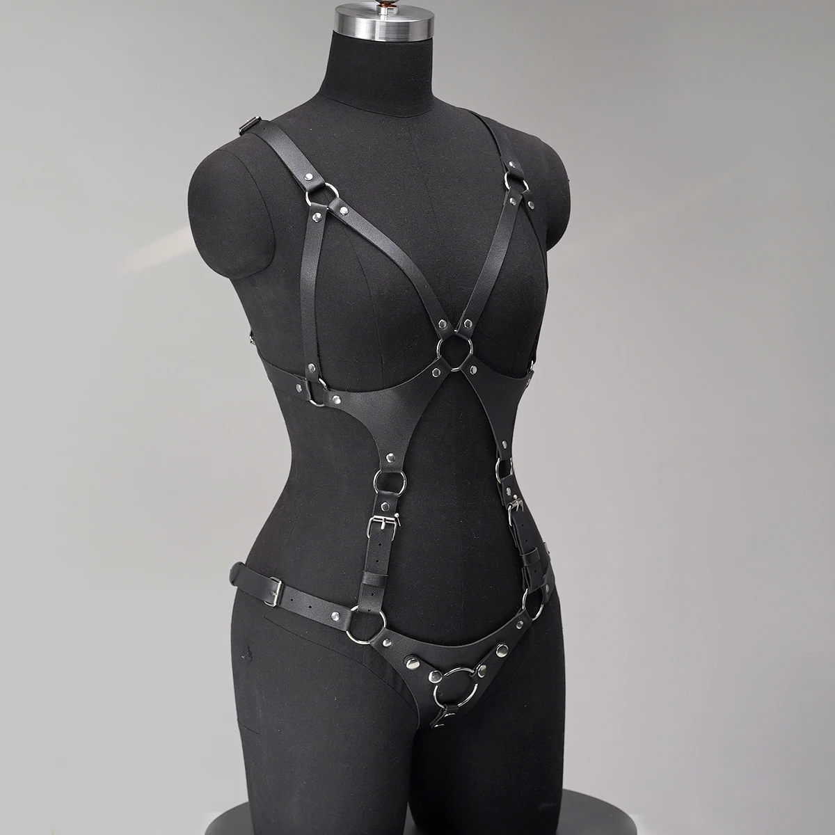 مجموعة الملابس الداخلية BDSM لكامل الجسم من Bondage Harness، BDSM، ملابس داخلية نسائية BDSM، حزام قفص صنم BDSM للنساء #4