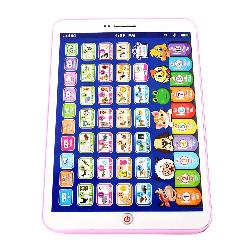 Spanish Alphabet Child Tablet Point Read Touch Enable Laptop Compluter Educational Toys Play Mobel Details for Children's Gifts