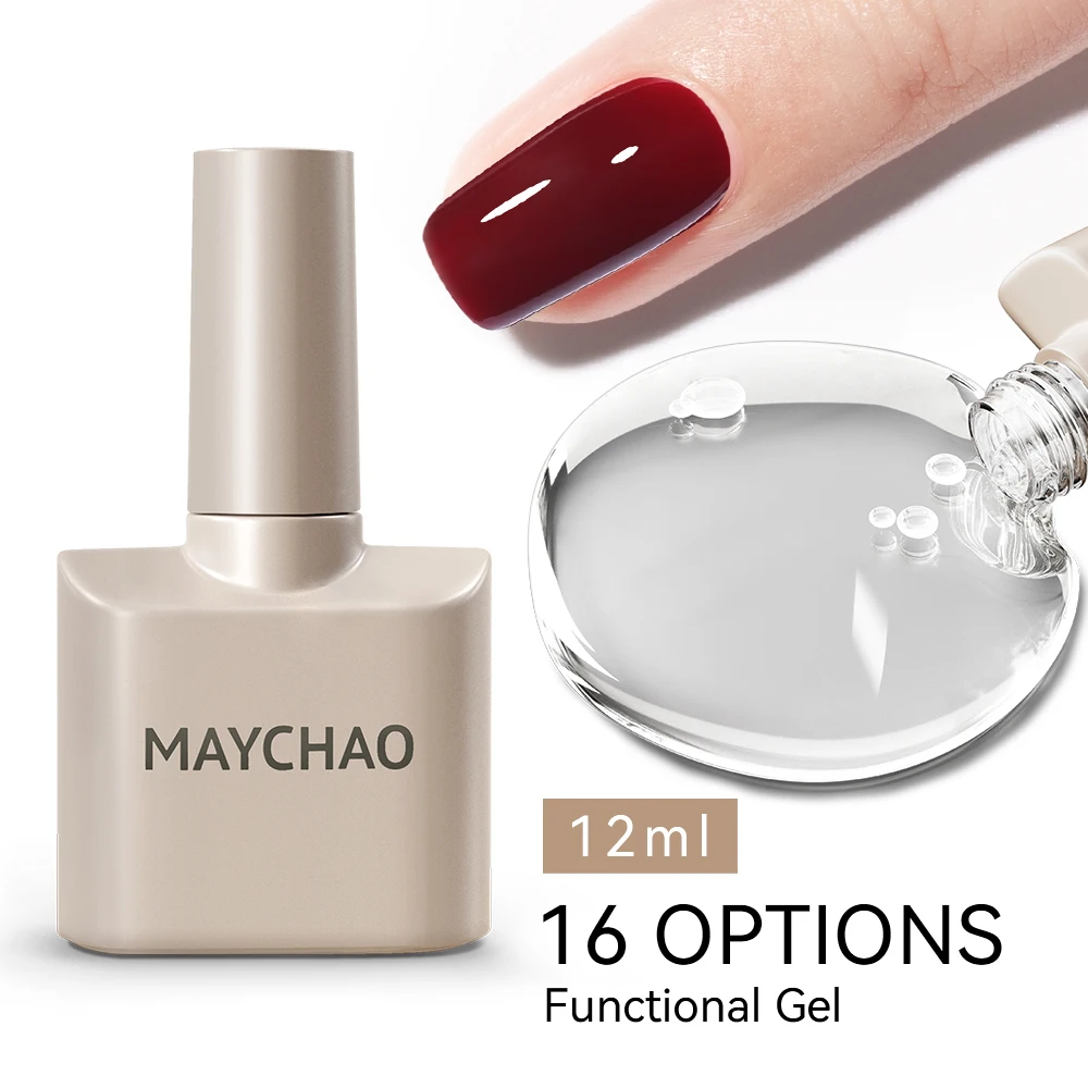 MAYCHAO 12ml No Wipe Top Coat Base Coat Primer UV LED Nail Gel Polish Reinforcement Gel Soak Off Semi Permanent Nail Art Varnish