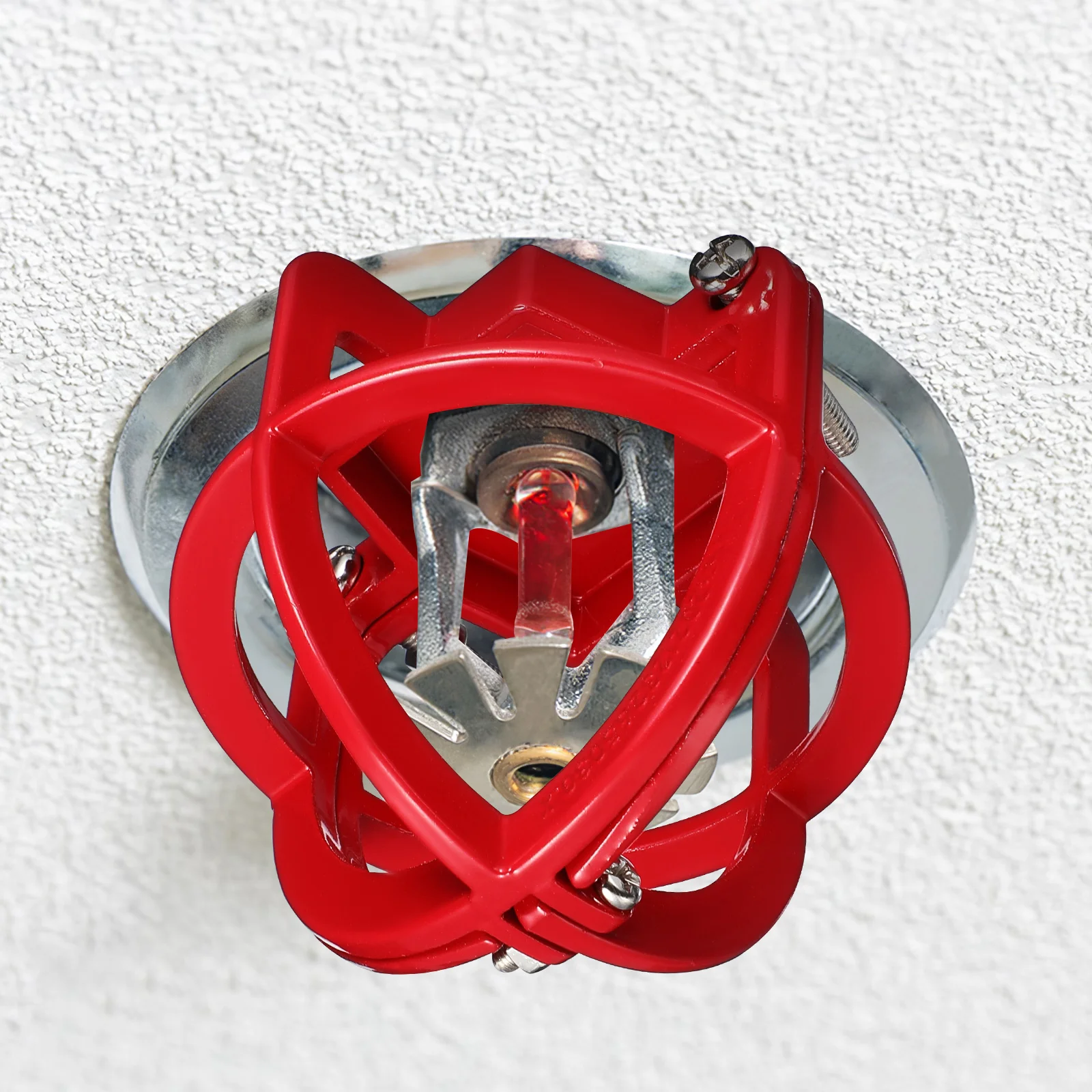 

Sprinkler Head Protective for Fire Systems Ceiling Cap Red Color Easy Installation Metal Comprehensive