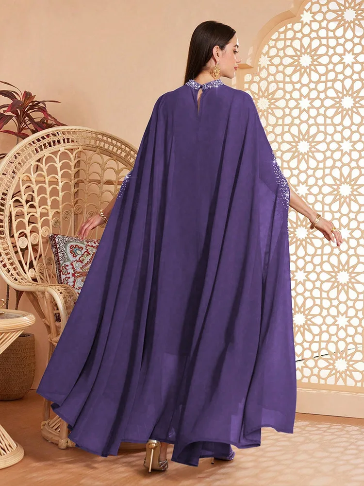 

Eid Abbayas for Woman Muslim Dress Elegant Diamonds Abaya Dubai Kaftan Cloak Turkey Caftan Marocain Femme Robe Islam Jalabiya