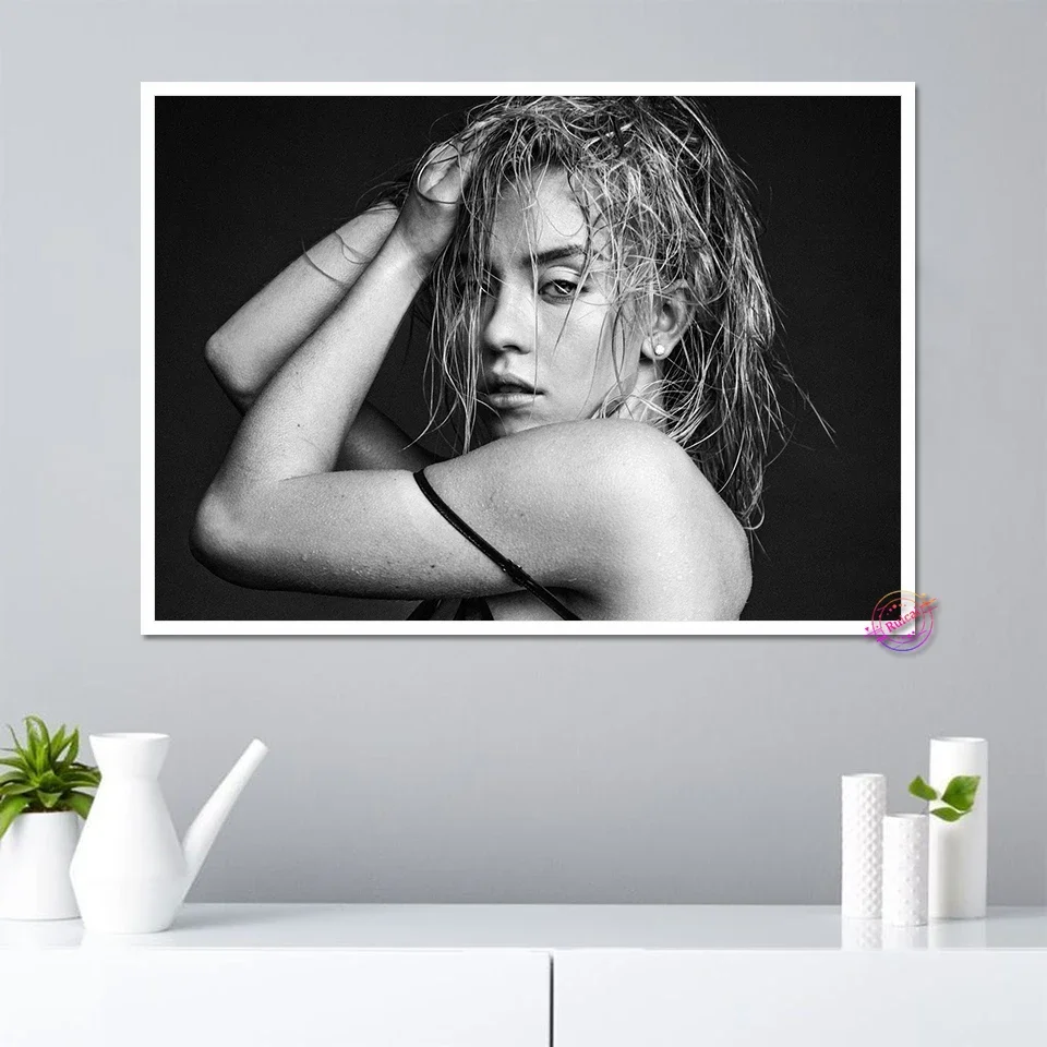 سيدني سويني ملصق جدار ديكور قماش الفن الحرير يطبع للمقهى عنبر غرفة ديكور المنزل اللوحة هدية