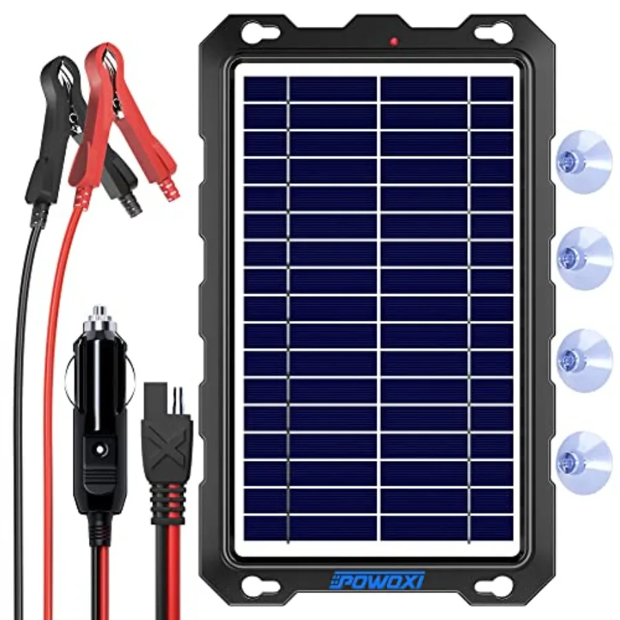 

Upgraded 7.5W-Solar-Battery-Trickle-Charger-Maintainer-12V Portable Waterproof Solar Panel Trickle Charging Kit for Car, Automo