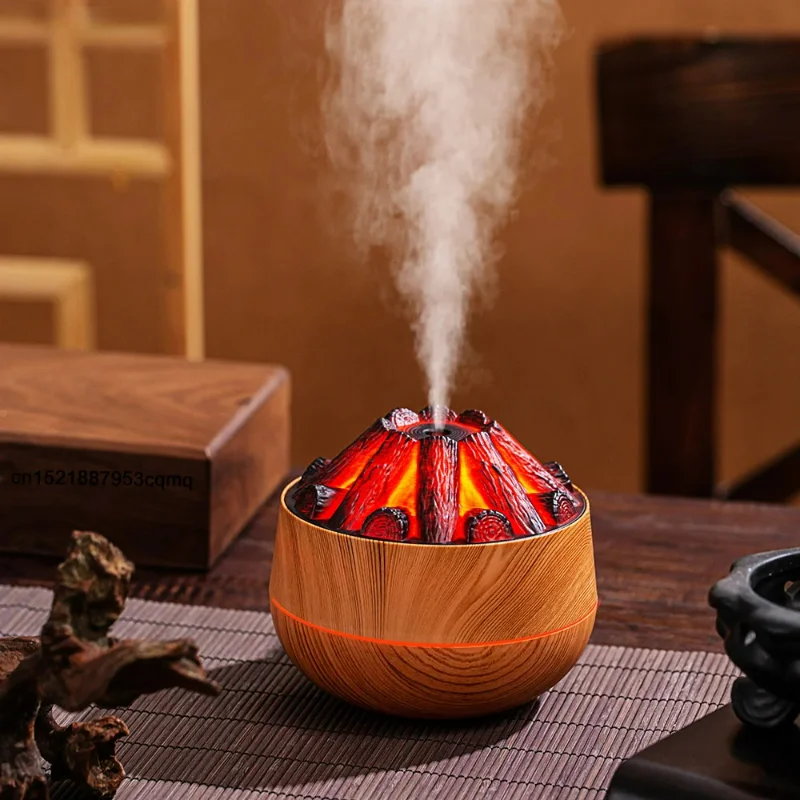 

Mini Air Humidifier Ultrasonic Charcoal Fire Humidifier, USB Flame, Desktop Diffuser, Mist Maker, Home Office Humidifier