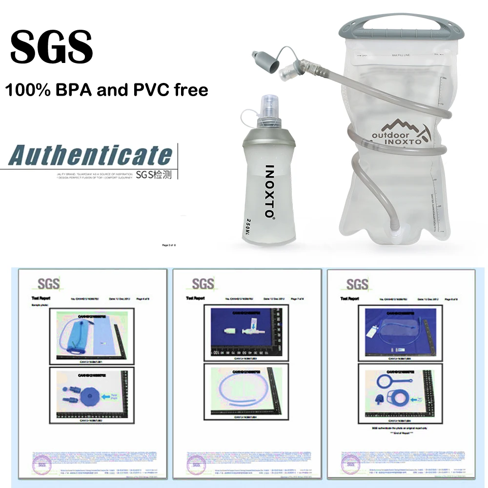 INOXTO-botella de agua de 450ml para deportes al aire libre, botella de agua suave multifuncional para correr, PEVA, ciclismo de montaña