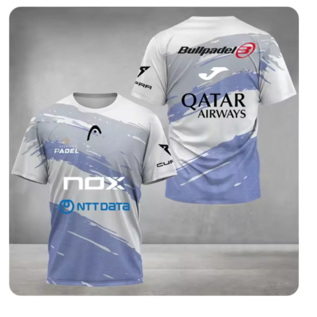 Summer Unisex Sports Short Sleeve T-Shirt Stylish Men's Padel Tennis T-Shirts Top Plus Size Loose Quick Drying Crew-Neck Tshirt image 4