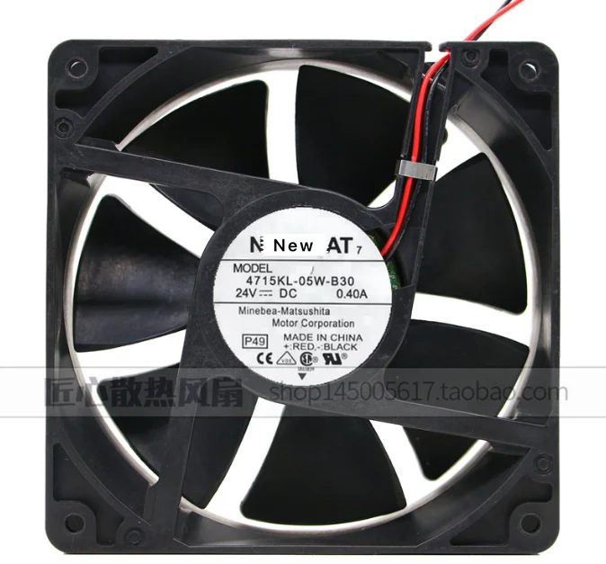 

For NMB-MAT 4715KL-05W-B30 P49 DC 24V 0.40A 2-Wire 120X120X38mm Server Cooling Fan