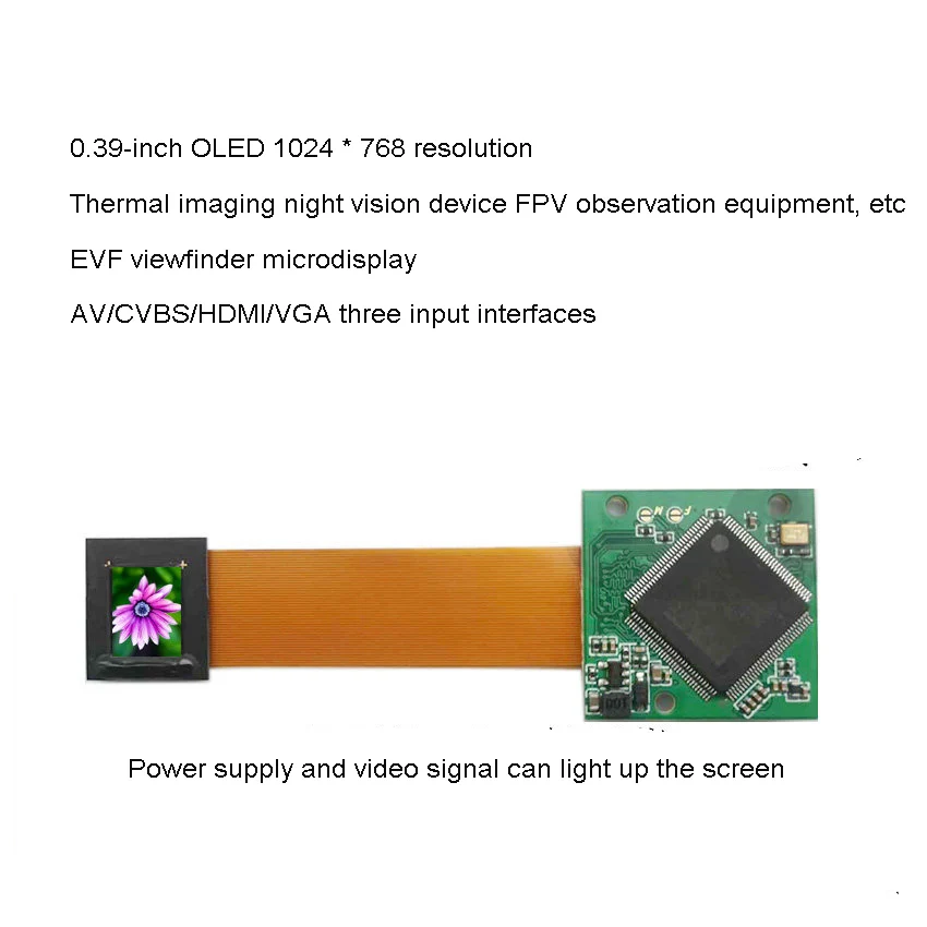 Thermal Imaging Night Vision EVF Monocular Mini Display Module 0.39-inch OLED Micro Display AV VGA Input
