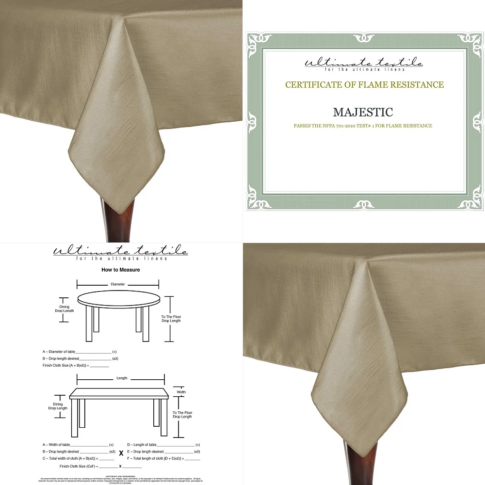

10 Pack SatinStripe 72 x 72Inch Square Tablecloth, Cafe