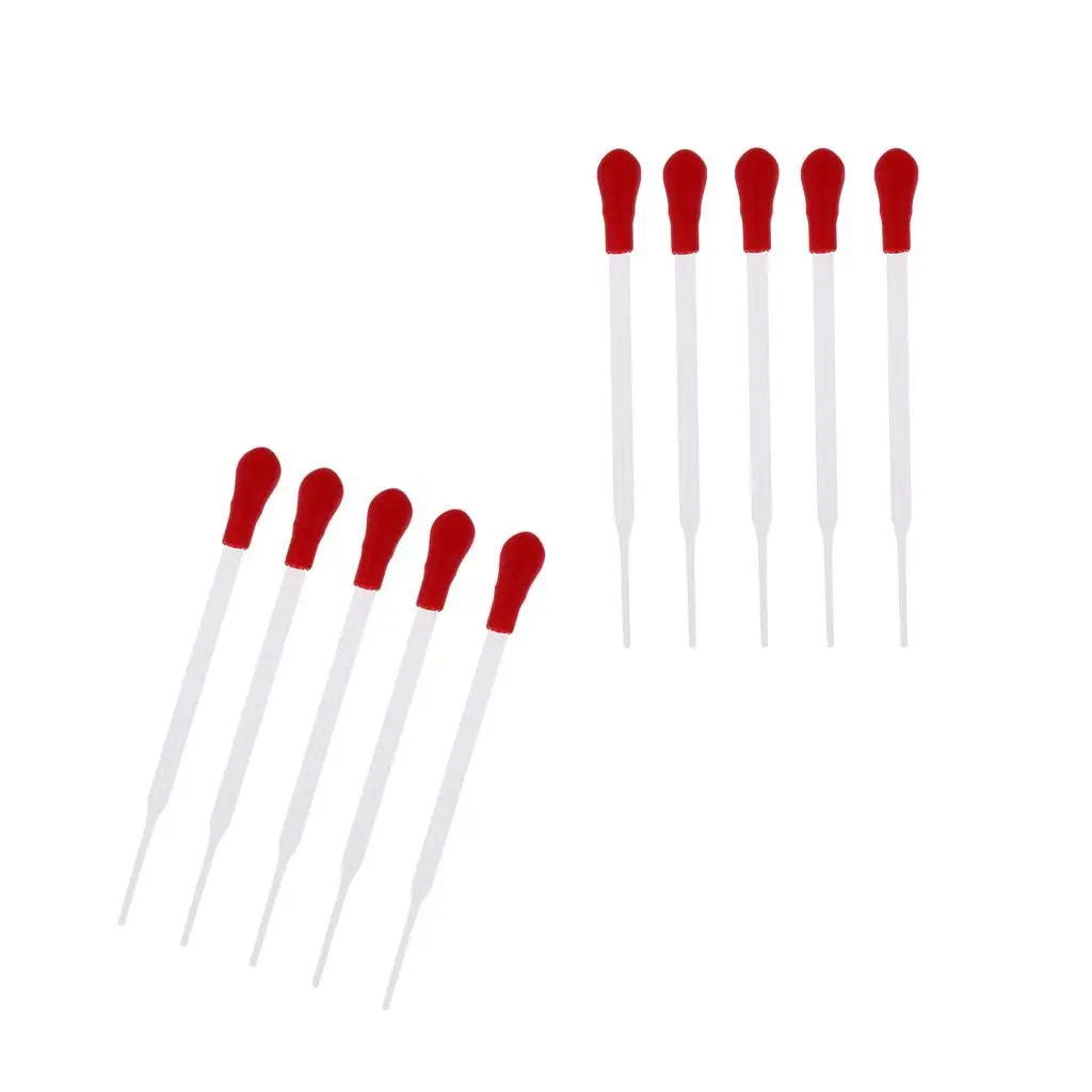 

Glass Pipette Dropper for Dispensing Liquids Clear Glass Pasteur Pipettes School Lab Supplies 10pcs Red Bulb