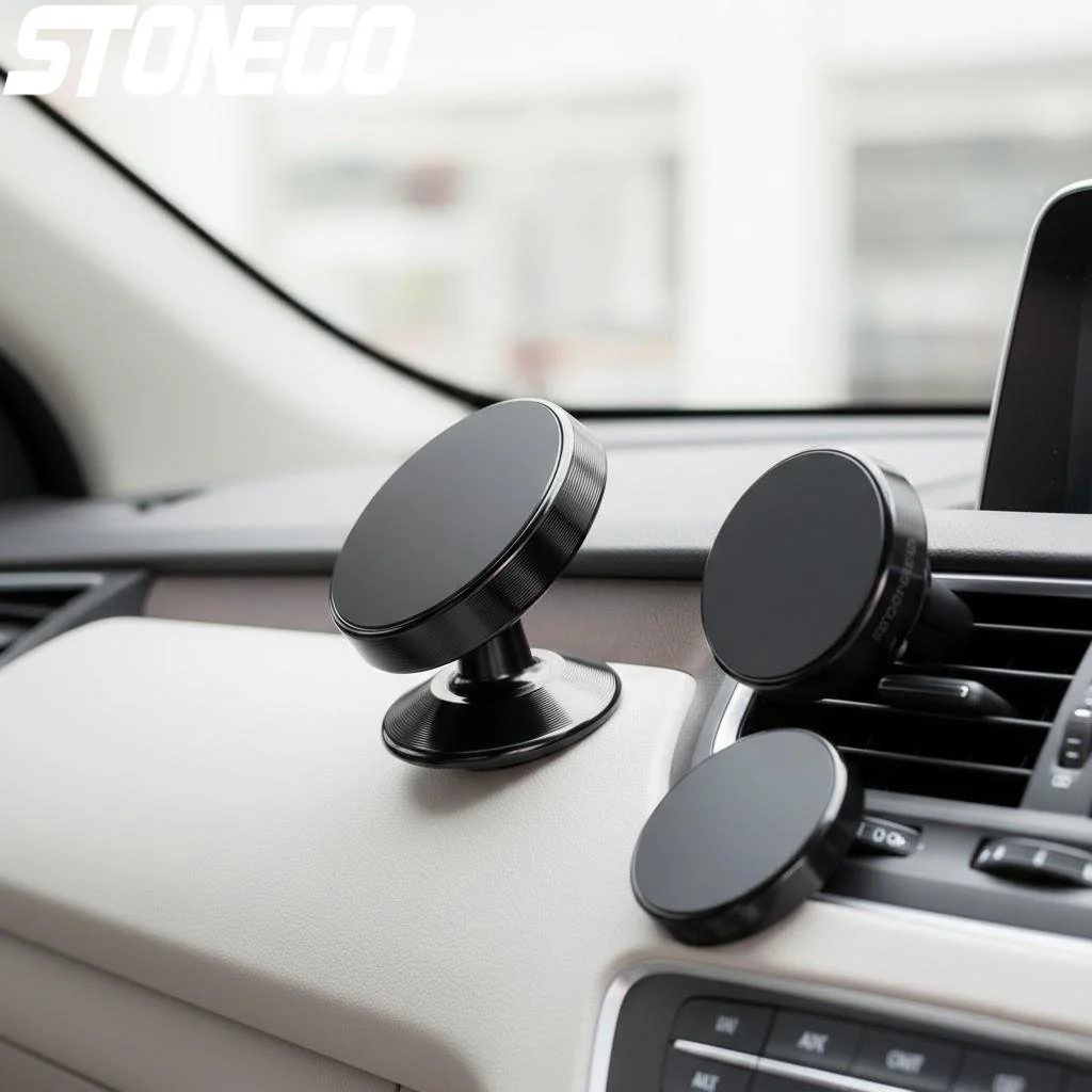 

Magnetic Car Phone Holder Air Vent Grip Bracket Luxury Stand Compatible with All Smartphones Universal Phone Support