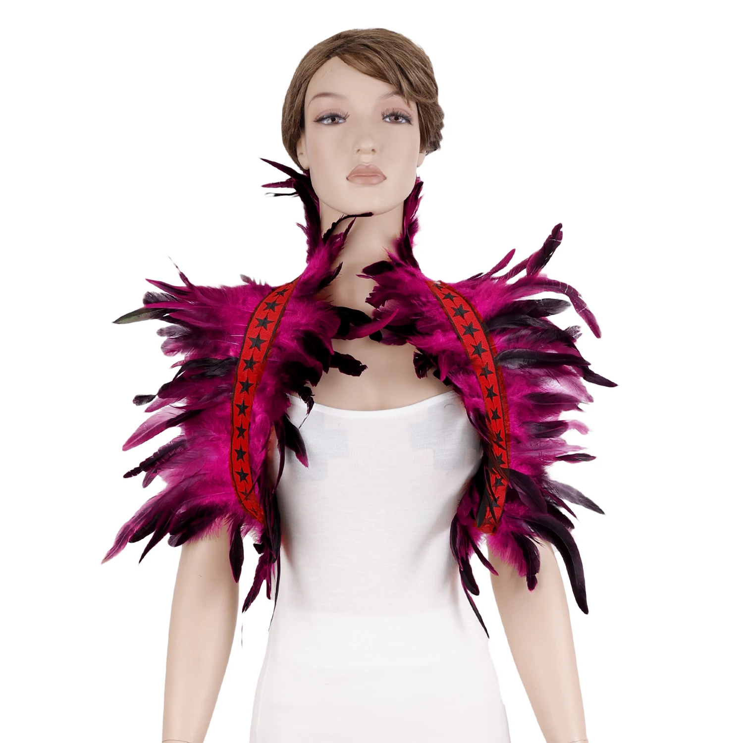 

Women Elastic Halloween Sexy Feather Shawl Body Accessories Goth Style Feather Accessory Garter Belt Burning Carnival