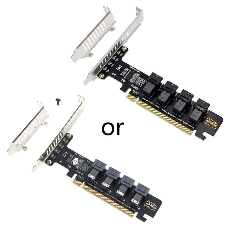 Scheda espansione PCIE X16 a 4 U.2 NVME SFF-8643 SFF-8639 Scheda split PCI-E4.0