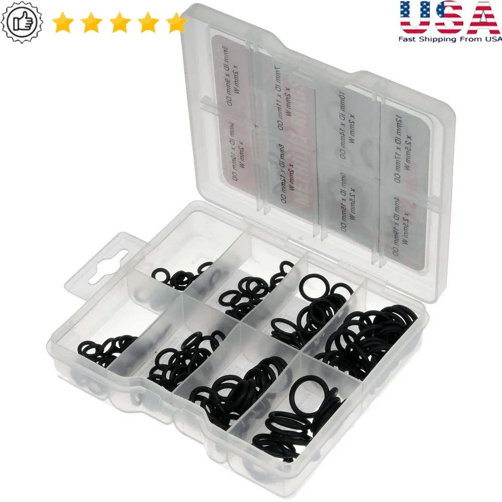 

799-450D O-Ring Assortment Rubber 172pcs Durable Replacement Seals Automotive Repairs Quality Materials Reliable Performance