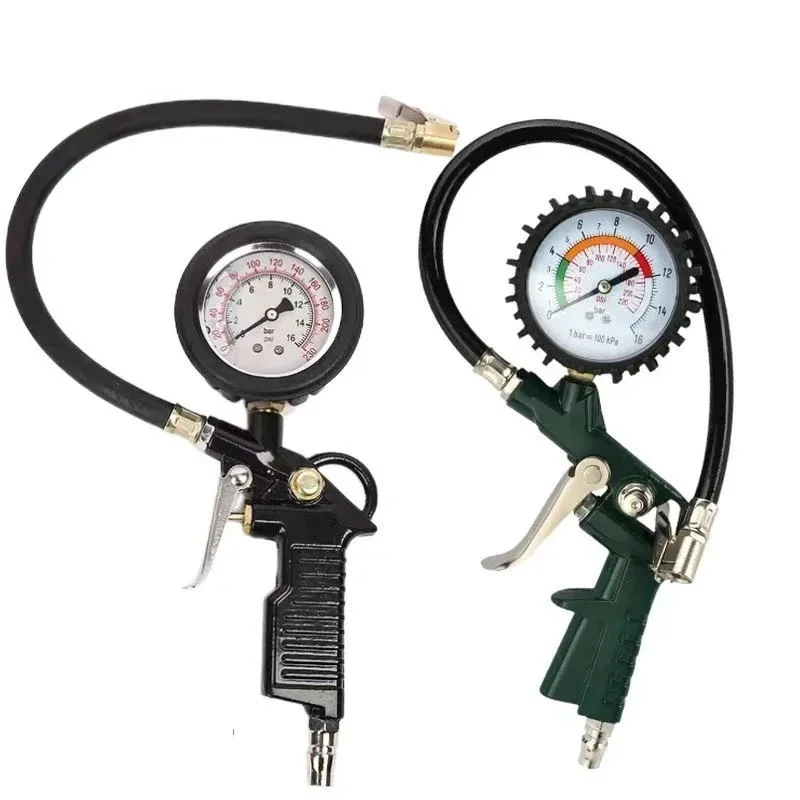 Tire Pressure Gauge For Car Motorcycle SUV Inflator Pumps Tire Repair Tools Pressure Gun Type For Air Compressor Durable