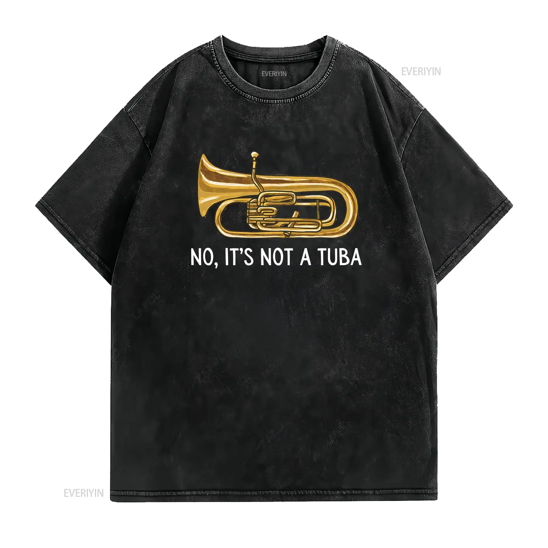 Euphonium T Shirt Baritone Player Brass Band Apparel Musician  vintage Washed designer clothes Top For Everyday Wear Stylish