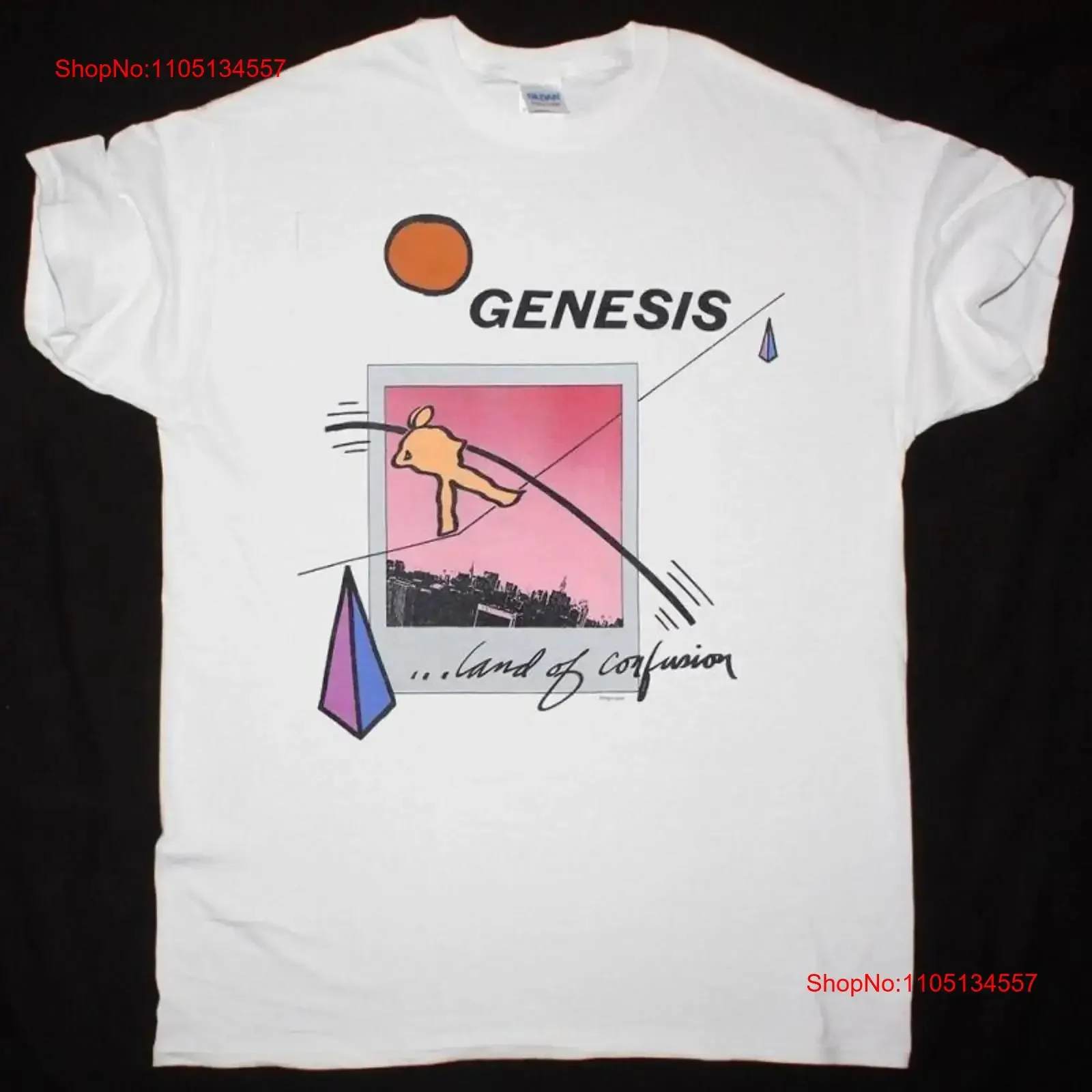 

GENESIS LAND OF CONFUSION TOUR Heavy Cotton T Shirt For Men All Size MC271 vintage Washed homme Soft Stretched