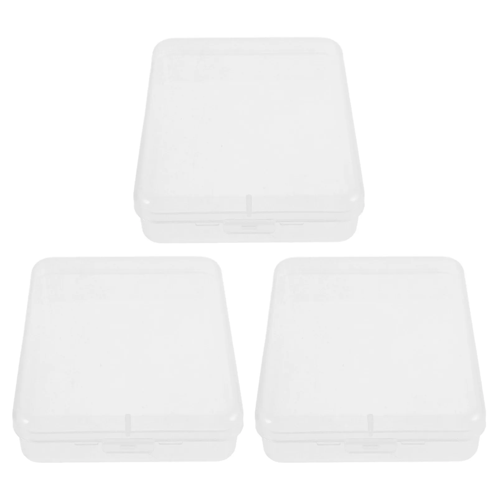 

3Pcs Portable Cotton Pad Holder Travel Essential Small Plastic Storage Box Transparent Lid Organizer for Beauty Tools Cotton