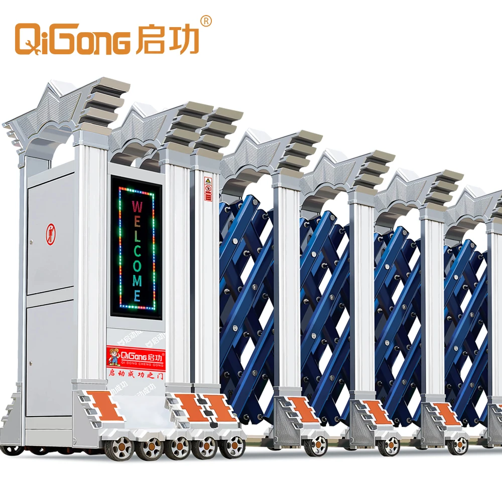 

QG-L1702 Электрические выдвижные телескопические автоматические ворота из алюминиевого сплава для отелей, сделано в Китае