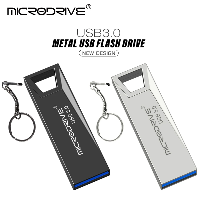 Novo pen drive usb 3.0 de metal 4gb 8gb 16gb 32gb 64gb memória flash driver usb 3.0