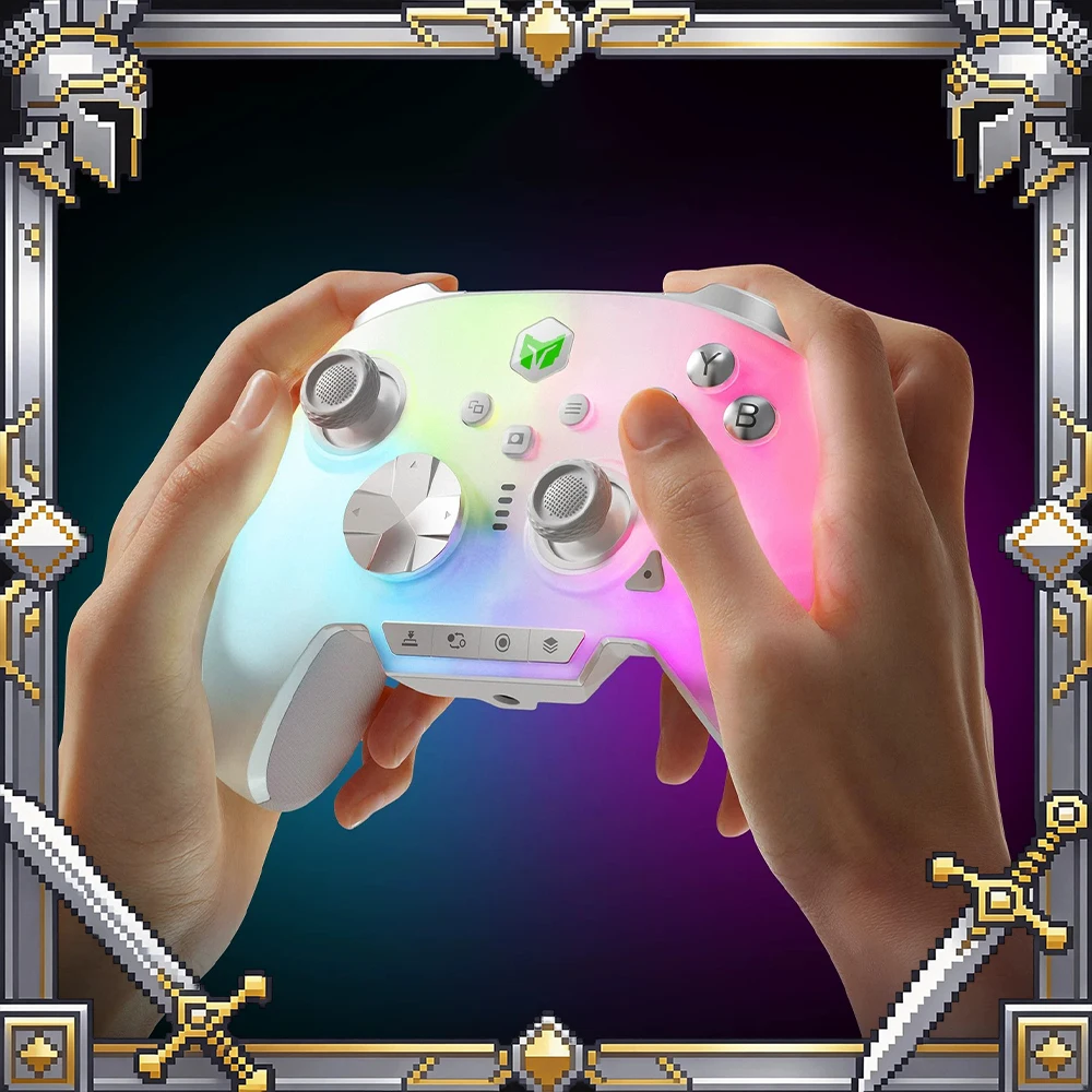 AETHER Rainbow 3 Gamepads Wireless Three Mods Two-stage Hall Trigger Game Handles 8K Electrostatic Capacitance Rocker PC Gifts