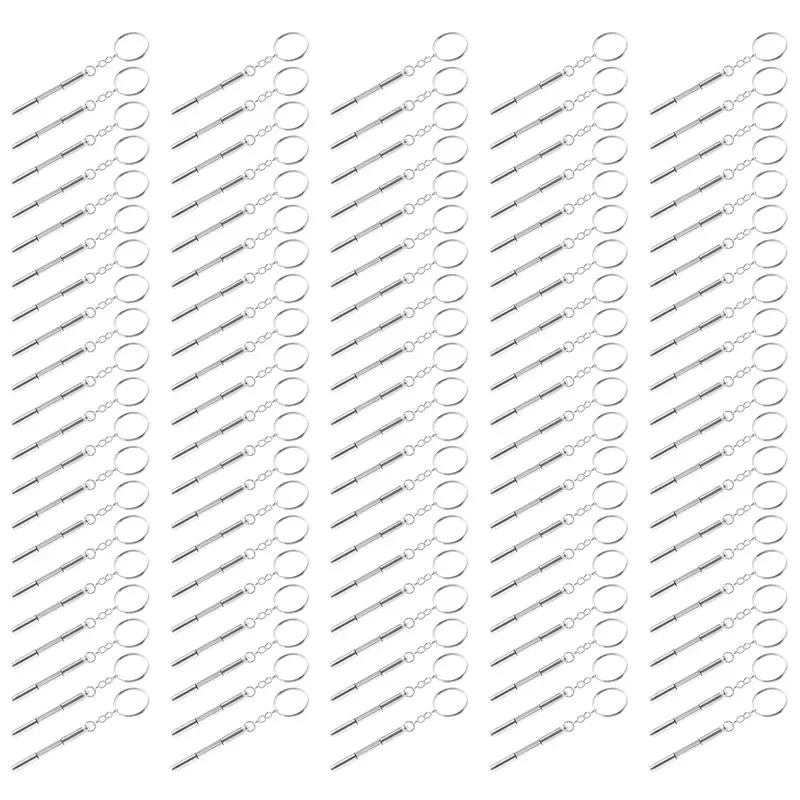 A67P-100Pcs/Pack 3 In 1 Eyeglass Screwdriver Sunglass Glasses Watch Repair Tool Kit With Keychain Portable Screwdriver Tool