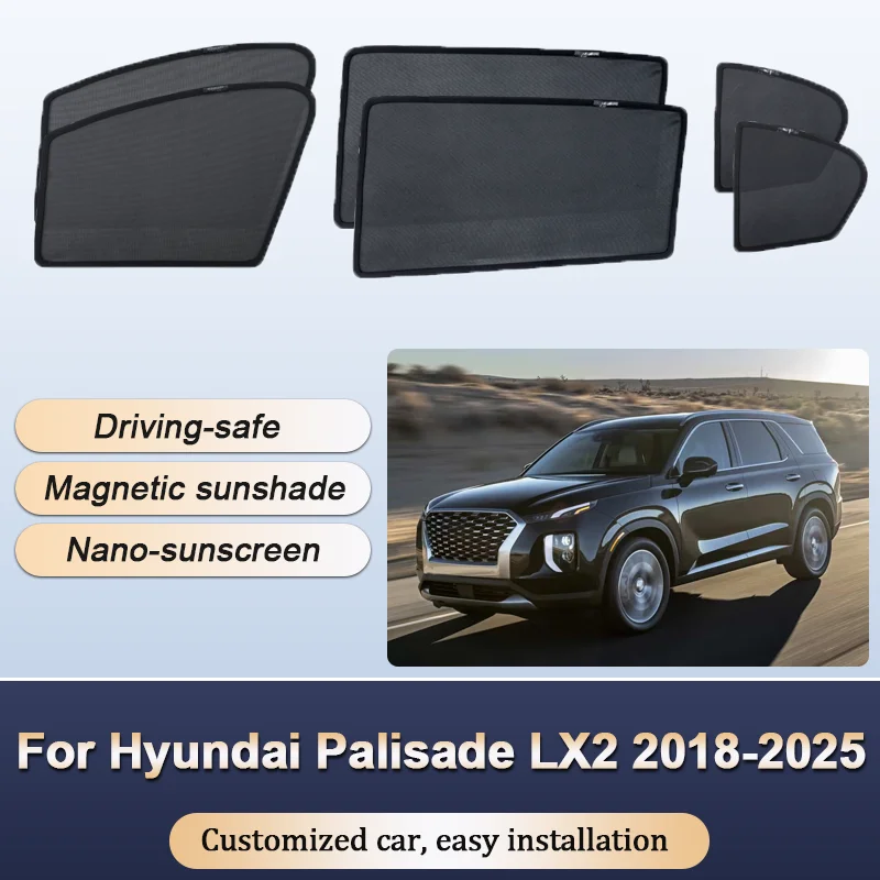 

Солнцезащитные шторки для Hyundai Palisade LX2 2018-2025 (2024, 2023) на магнитах, теплоизоляционные, для окон, автомобильные аксессуары