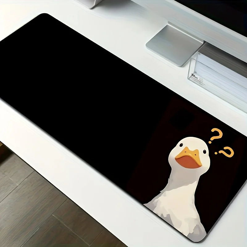 Stylish Confused Duck with Question Marks Large Mouse Pad Non-Slip Extended Desk Mat for Gaming Office Laptop and Workstation