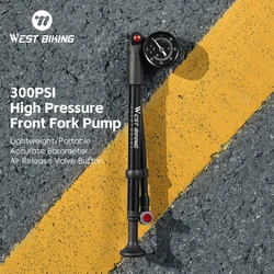 WEST BIKING Mtb Bike Pump 300/400psi Air Pressure For Front Fork Shock Absorber Pump Rear Bladder Portable Bicycle Inflator