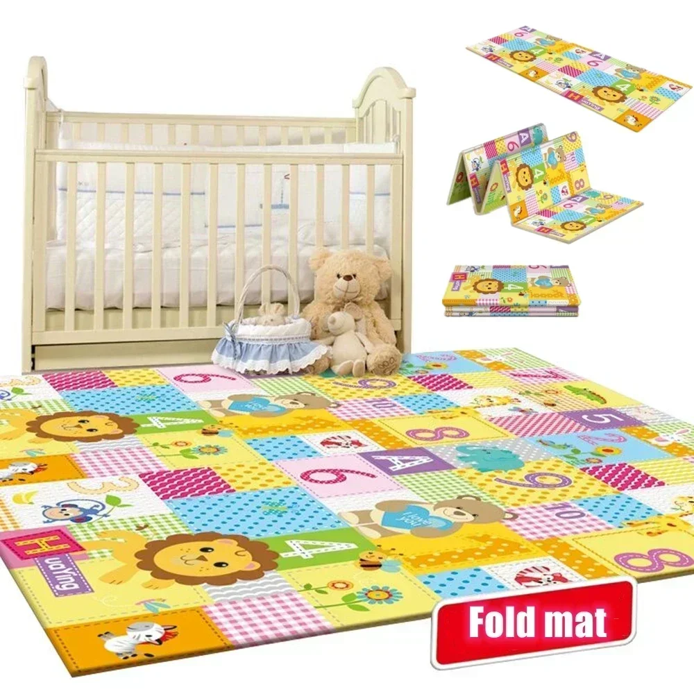 Foldable XPE Crawling Carpet Kids Game Activity Rug Folding Blanket Educational Toys Baby Play Mat Waterproof Soft Floor Playmat