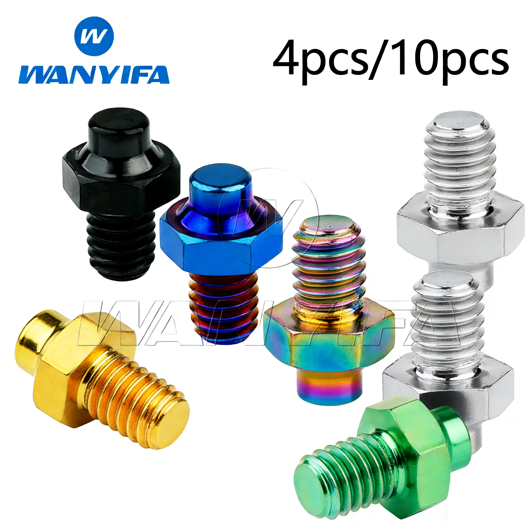 Wanyifa Titanium Bolt M4x5mm for Pedal Pin anti-skid nail Bicycle Pedal Parts Hexagonal Screws 4pcs/10pcs