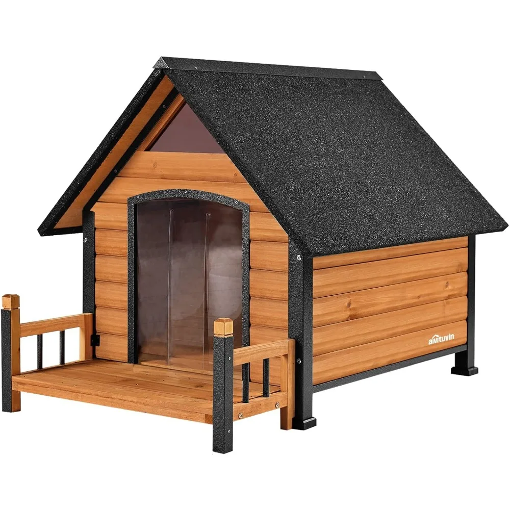 

Outdoor Dog House, Waterproof Puppy Shelter Indoor Doghouse with Elevated Floor, Anti-Bite Design Dog Home for Small Medium Dogs