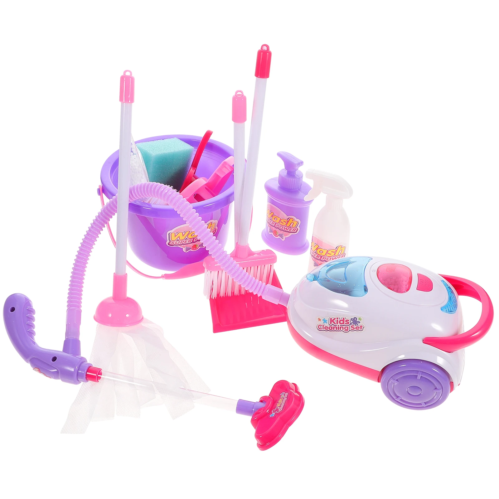 Ensemble de jouets d'aspirateur pour enfants de couleurs vives, équipement de nettoyage amusant, outils de maison de jeu pour enfants, aide à la maison