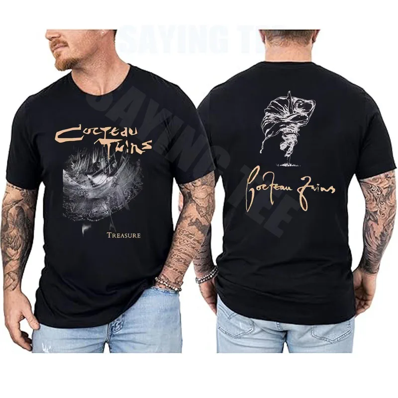 Cocteau Twins T-Shirt Treasure 4AD This Mortal Coil Gewaschenes Kurzarm-Baumwoll-Shirt für Herren mit Grafikdruck Vintage-Kleidung – Detail 8