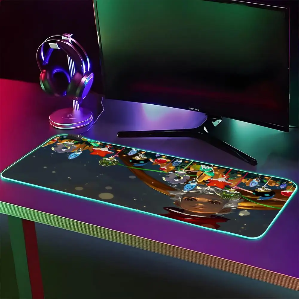 Game Bastion Mouse Pad RGB Gaming Mouse Pad Desk Mat HD Gamer Large LED Light XXL MousePads