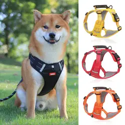 Pet Leash Buckle，Reflective，Adjustable，Mesh Widen Handle，Oxford Cloth，Pet Harness Dog Leash，for Large Dogs，Pet Supplies XS-XL