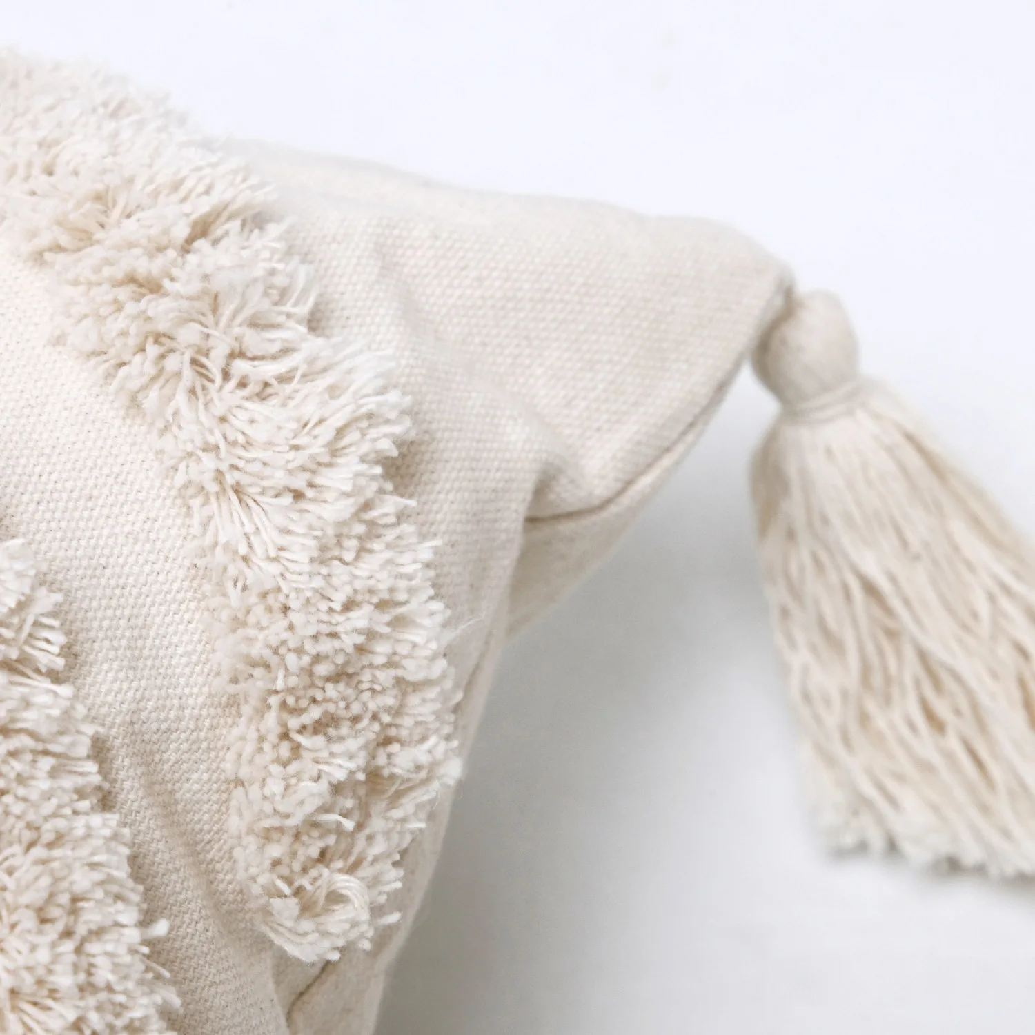 Beige Tufted Geometric Fringed Throw Pillow Cover 30x50CM 45x45CM Boho Cushion Cover for Sofa Bed Living Room Home Decor