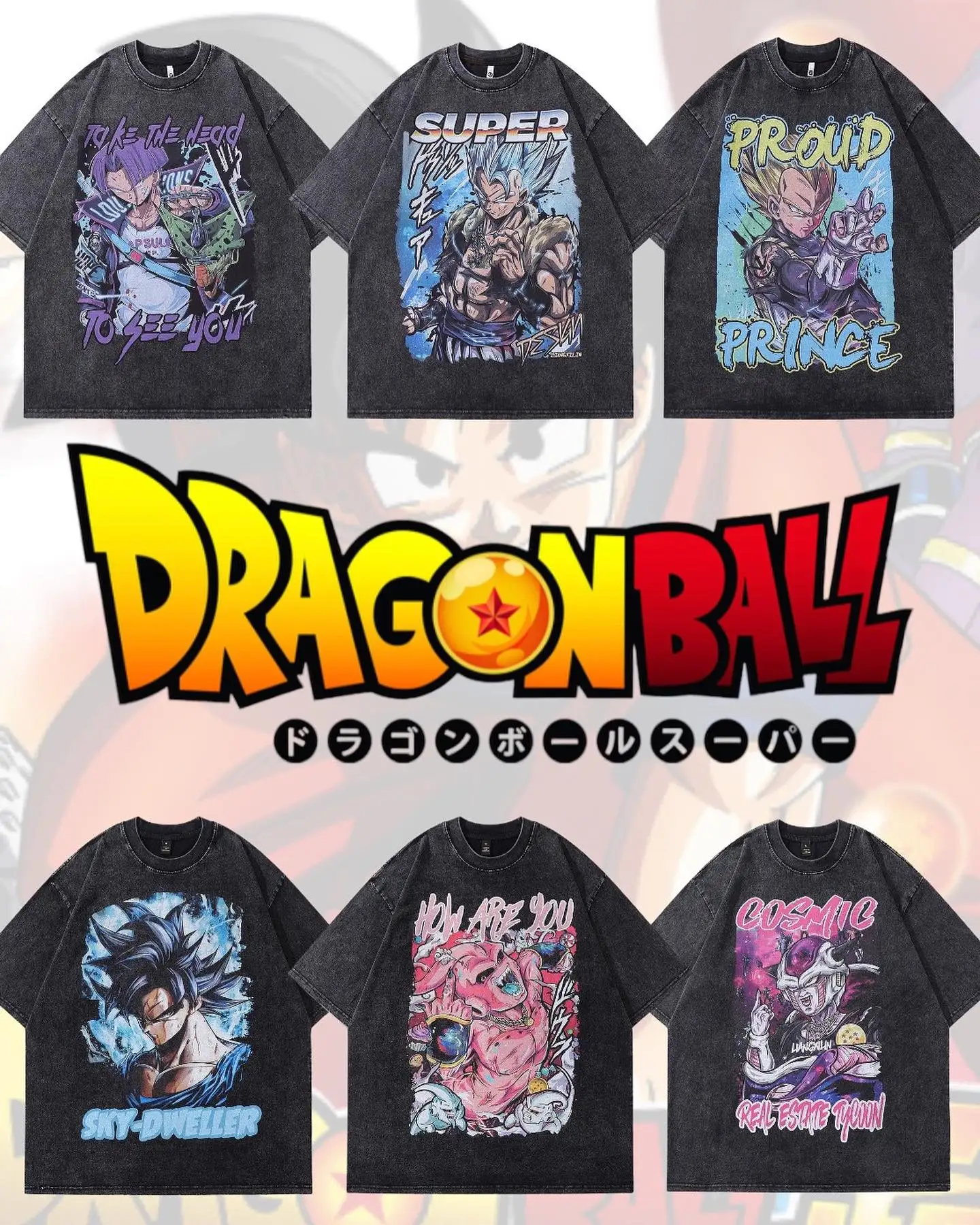 2026 Sommer Dragon Ball Bardock Rücken-Print T-Shirt Herren 100% Baumwolle Vintage Oversized Anime Streetwear Unisex Kinder Bequem