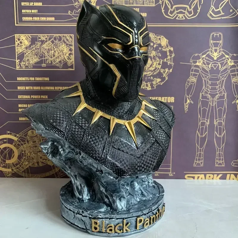 Marvel Pantera Negra Anime Resina Busto, Periférico Modelo Garagem Kit, Home Office Coleção Ornamento, Estatueta Estátua, 18 cm, 35cm