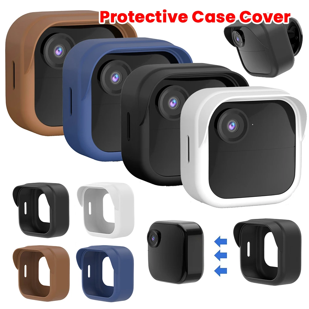 Silicone Security Camera Protective Case Cover Brim Design Camera Sleeve Anti-scratch for Blink Outdoor 4 (4th Gen)