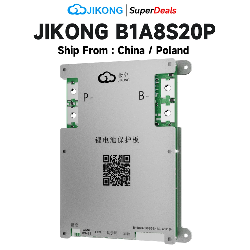 JKBMS B1A8S20P with BT 1A Active Balance Current 3S~8S LiFePo4 Li-ion LTO Battery 200A Smart JIKONG BMS